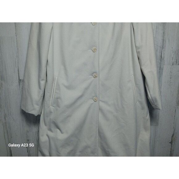 Kashmiracle Long Coat Womens M Ivory Faux Cashmere Jacket USA - Picture 3 of 7